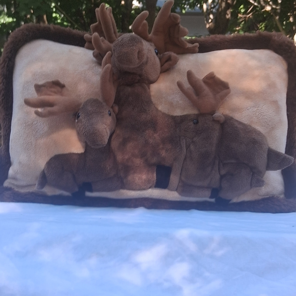 Dankin Lou Brown Moose Family Stuffed Animal Set